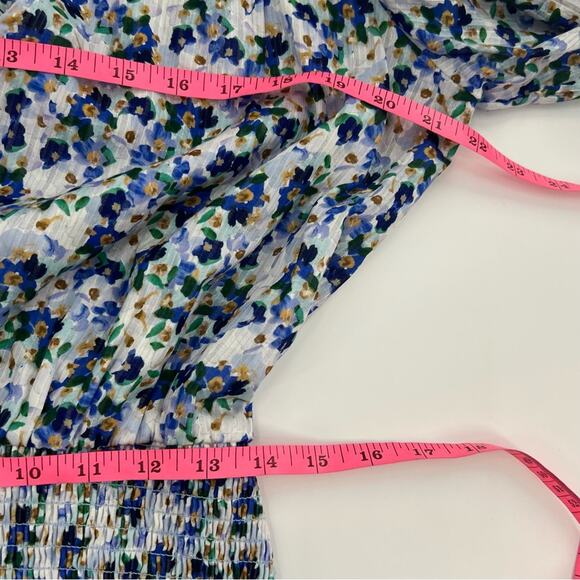 NWT Veronica Beard Darrah Smocked Floral V-Neck Dress with Ruffle Hem Sz 10 - Picture 10 of 10